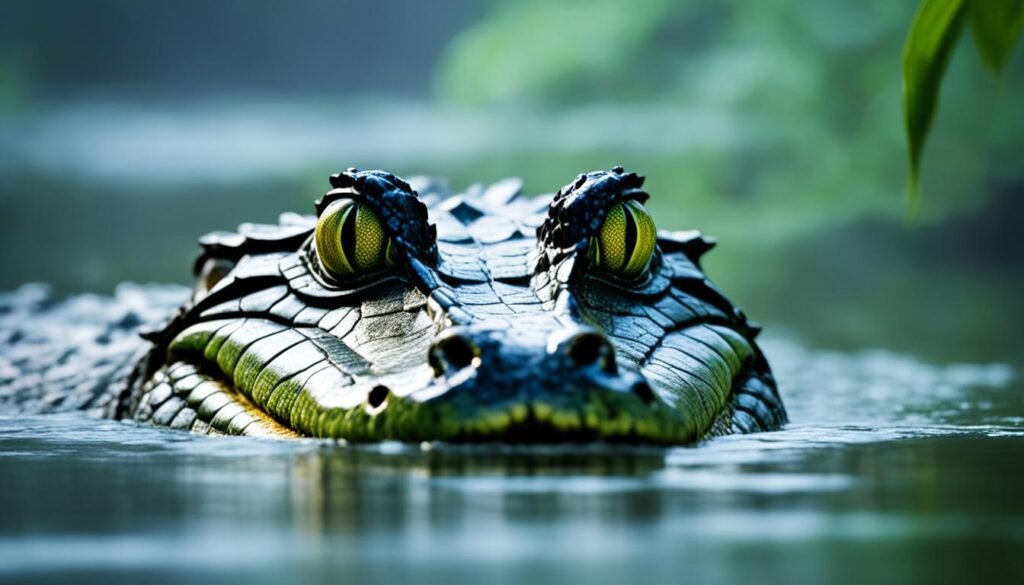 Caimans in the Amazon rainforest