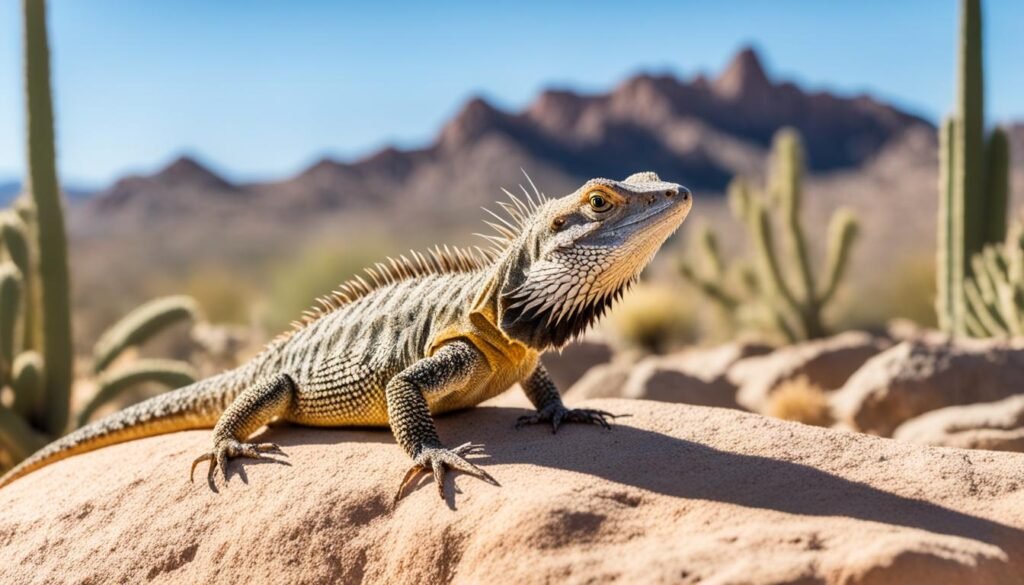 spiny-tailed lizard in desert habitat